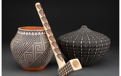 70063: Three Acoma Pottery Items M. Chino, Frederica