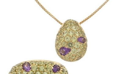 74063: Enrica Cislaghi Peridot, Amethyst, Gold Jewelry