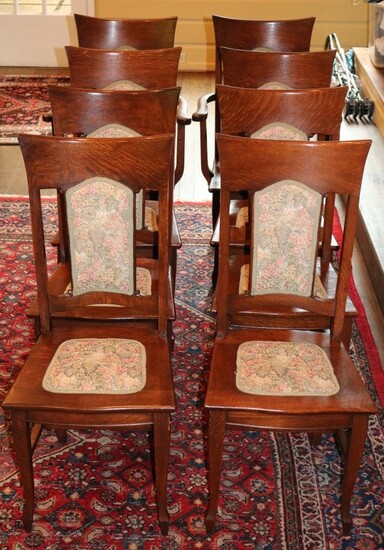 8 quarter sawn oak dining chairs