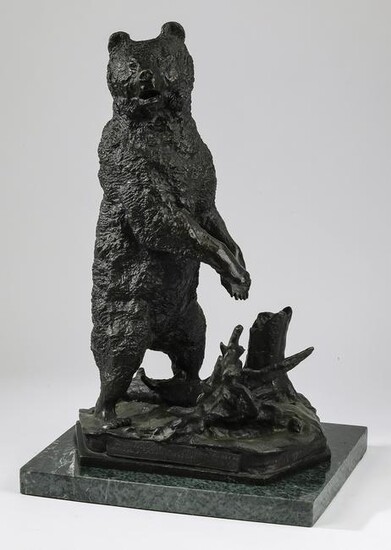 Bronze sculpture of a standing bear, after Lansere
