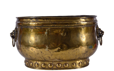 A 17th-century brass larger model champagne/wine cooler.