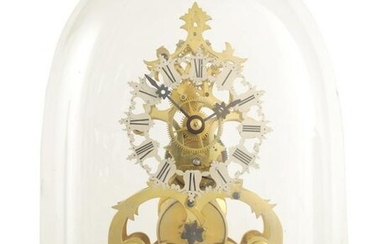 A 19TH CENTURY 8-DAY FUSEE TIMEPIECE SKELETON CLOC