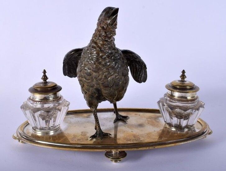 A 19TH CENTURY AUSTRIAN COLD PAINTED BRONZE FIGURE OF A