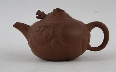 A 19TH CENTURY CHINESE TERRACOTTA TEAPOT