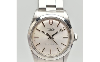 A BOXED TUDOR NON-DATE WRISTWATCH, silvered dial with baton ...