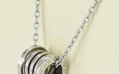 A BVLGARI STAINLESS STEEL NECKLACE