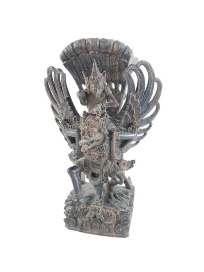 A Balinese Timber Figure of a Mythical Bird, H29.5cm