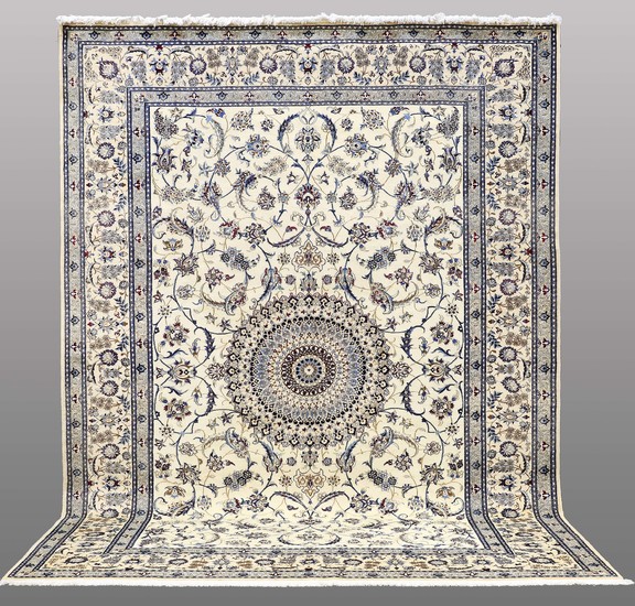 A CARPET, Nain, part silk, so called 9 LAA, 414 x 297 cm |