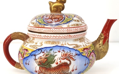 A CHINESE FAMILLE ROSE TEA POT