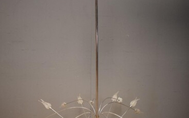 A CONTEMPORARY FIFTEEN BRANCH CHANDELIER WITH CRYSTAL FITTINGS (APPROX 120H X 110W CM)