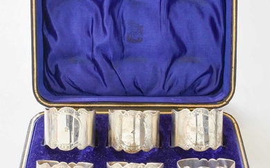 A Cased Set of Six Edward VII Silver Napkin-Rings, by...