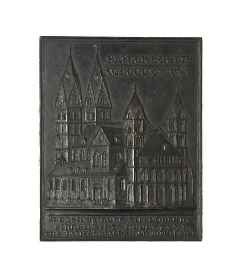 A Cast Iron New Year's Plaque for 1836, cast in...