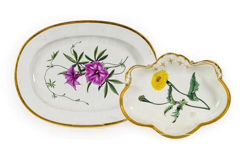 A Chamberlains Worcester Porcelain Meat Platter, en suite with the...