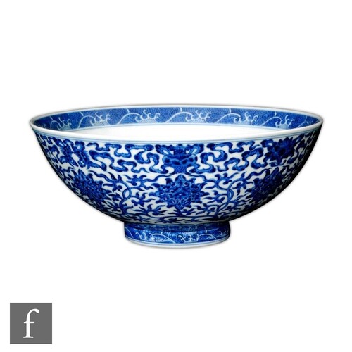 A Chinese blue and white 'Bajixiang' style bowl, Qianlong (1...