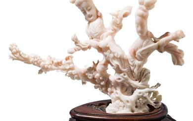 A Chinese coral carving, 20th century