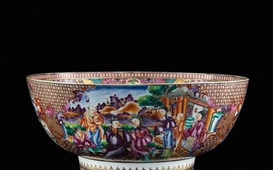 A Chinese export famille rose 'figural' bowl, 18th century