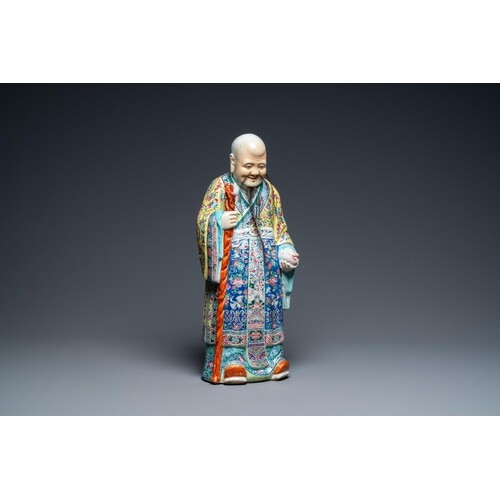 A Chinese famille rose 'Star God Shou' figure, 19th C.Descri...