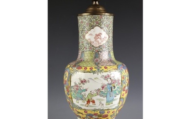 A Chinese porcelain Straits Market vase, 19th century, conve...