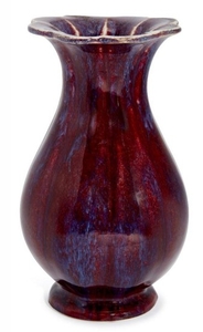A Chinese porcelain flambé glazed vase, 19th...
