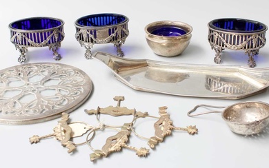 A Collection of Assorted Silver, comprising three George III silver...
