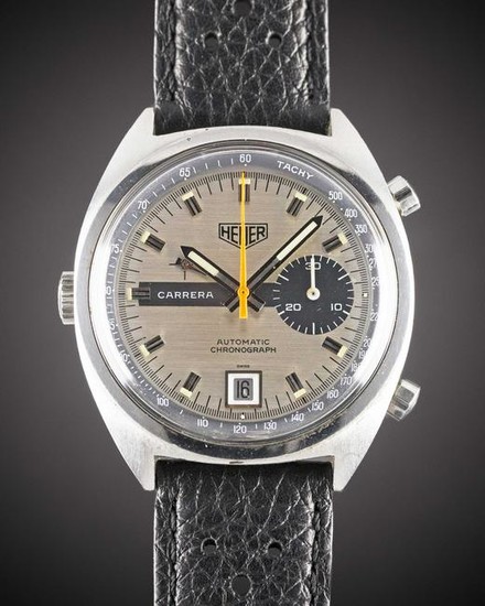 A GENTLEMAN'S STAINLESS STEEL HEUER CARRERA AUTOMATIC