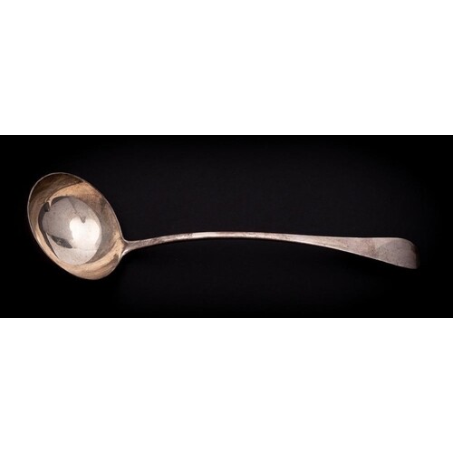 A George V silver Old English pattern soup ladle, maker Fran...