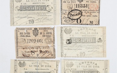 A Group of 19th c. Cuban Lottery Tickets