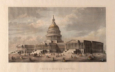 A Hand Colored Engraving of United States Capital by C. E. Loven