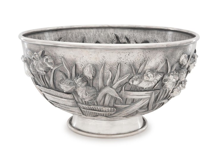 A Japanese Silver High-Relief Centerpiece Bowl