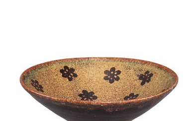 A Jizhou 'papercut' 'prunus' bowl, Southern Song dynasty 南宋 吉州窰剪紙貼梅花紋盌