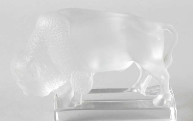 A Lalique Bison paperweight