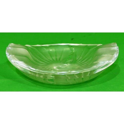 A Lalique Oval Shell Shaped Dish, 21.5cm wide.