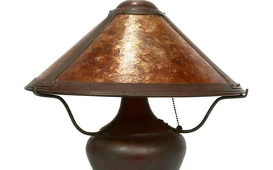 A Mica Lamp Company copper and mica bean pot lamp