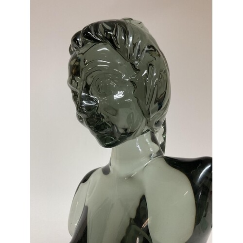 A Murano glass nude bust of a woman, c.1970, Indistinct sign...