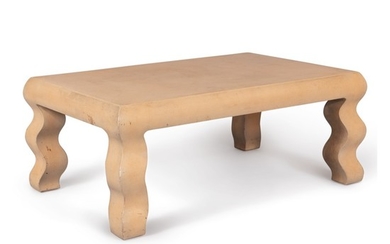 A PAINTED LINEN COFFEE TABLE BY YORKE KENNEDY, 20TH CENTURY
