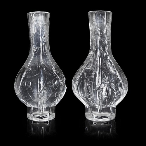 A PAIR OF BACCARAT LATE 19TH CENTURY AESTHETIC MOVEMENT HEAV...