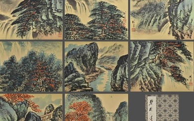 A PAPER COLLECTION OF LANDSCAPE PAINTINGS.黎雄才
