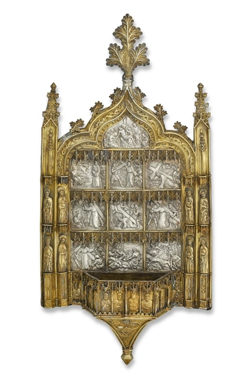 A PARCEL-GILT SILVER HOLY WATER STOUP PROBABLY BY LOUIS MARCY, CIRCA 1890