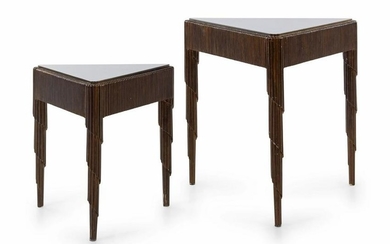 A Pair of Art Deco Style Pedestal Tables
