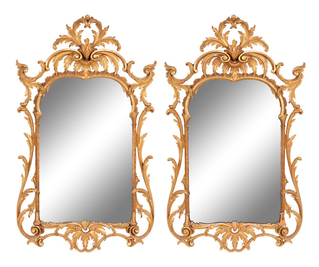 A Pair of George II Style Giltwood Mirrors