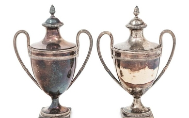 A Pair of George III Silver Small Urns