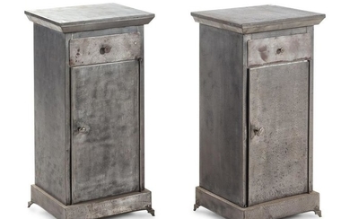 A Pair of Industrial Style Aluminum Side Cabinets
