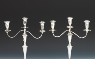 A Pair of Reed and Barton Sterling Silver Interchangeable Candelabra