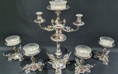 A SILVER PLATED CENTREPIECE