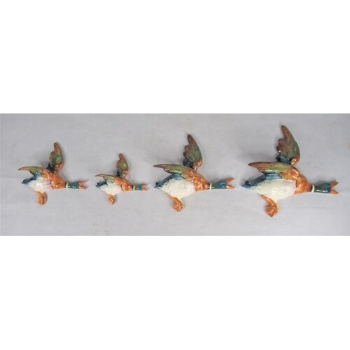 A Set of Four Graduated Beswick Flying Mallard Ducks for wal...