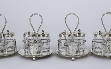 A Set of Four Late Victorian Silver Circular Three...