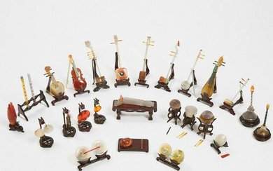 A Set of Twenty-Six Agate and Hardstone Miniature