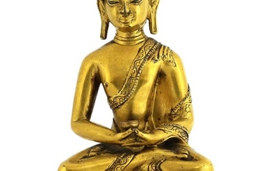 A Tibetan gilt bronze Shakyamuni Buddha