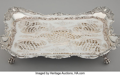 A Tiffany & Co. Silver Asparagus Tray with Reticulated Mazarin (1892-1902)