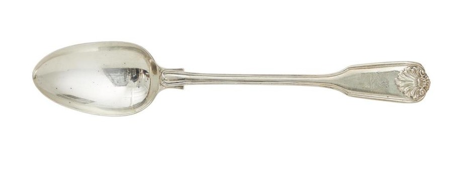 A VICTORIAN STERLING SILVER BASTING SPOON